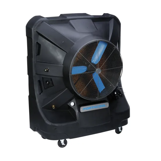 Black PORTACOOL Portable Indoor/Outdoor Evaporative Cooling Fan, 12,500 CFM, 24-36 in.