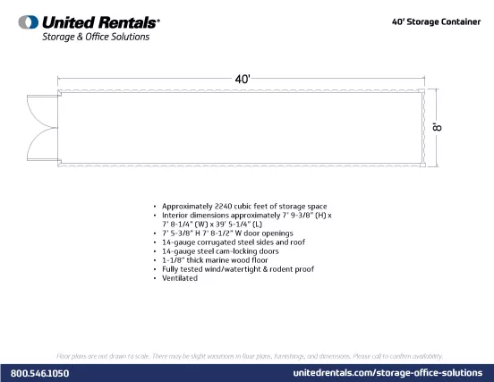 Storage Container Plan GENERIC 40 ft. by 8 ft. by 9.5 ft. High Cube Storage Container