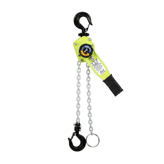 Yellow and black and silver AMH Come-Along, 1 1/2 Ton